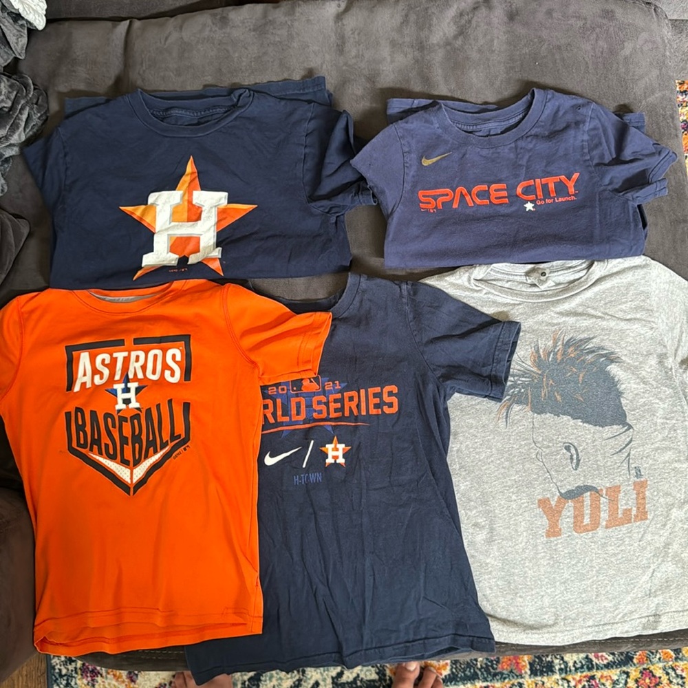 Houston Astros youth size S/M shirt bundle.  You get all 5
